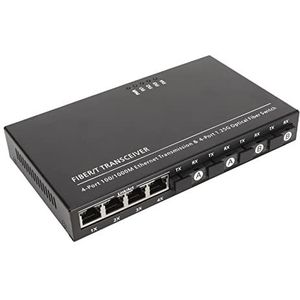 Glasvezeltransceiver, Tot 25km Tx1310nm Rx1550nm Ethernet Fiber Media Switch met SC-poort voor Thuis (EU-stekker)
