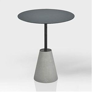 Kleine salontafel Moderne accent kant eindtafel industriële stijl cement ijzeren sofa zijtafel woonkamer balkon kleine ronde tafel, 15.7 ""× 21.7"" Kleine Theetafel (Color : C)