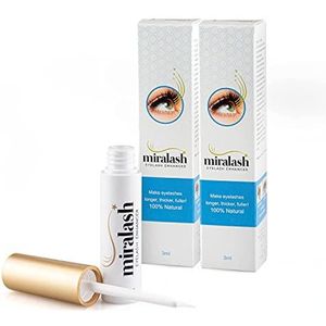Miralash - Wimperserum Conditioner voor Wimpers, 3 ml - Wimperserum, voor Lange Dichtheid, Wimpergroei en Wimperverlenging, Wimpergroeiserum, Groeiserum, met Natuurlijke Ginseng (3 ml (2er Pack))
