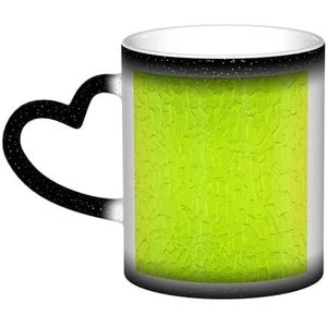 Lime Groene Moderne Abstracte Achtergrond, Keramiek Mok Warmtegevoelige Kleur Veranderende Mok in De Lucht Koffie Mokken Keramische Cup 330ml