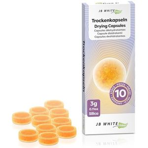 JB White 10 droogcapsules voor hoortoestellen | compatibel met Phonak oplaadlade | universele kleurindicator droogcapsules voor droogbeker | droogtabletten accessoires (3 g, individueel verzegeld)