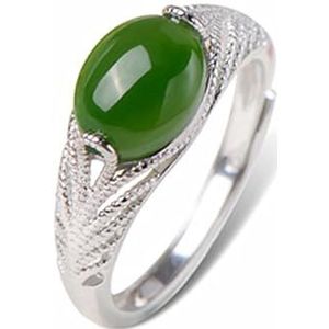 Dames retro holle ring Tian jaspis chrysopraas ring patroon smaragd smaragd open ring armband