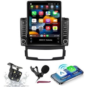 Android 14 Autoradio Navi voor S-sangYong Korando (2010-2013) 9.7 ""Verticale schermradio met draadloze carplay Android Car GPS met Bluetooth 5.0 HIFI FM 5G-WiFi SWC MIC-camera,M150s