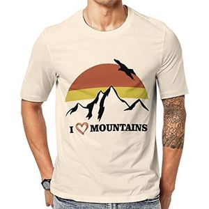 I Love Hiking Mountain grafisch T-shirt met korte mouwen voor heren ronde hals print casual T-shirt tops 6XL