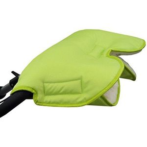 Bambiniwelt Mof, handwarmer, handschoen voor kinderwagen en buggy, met lamswol voor warme handen, universele maat, effen (groen)