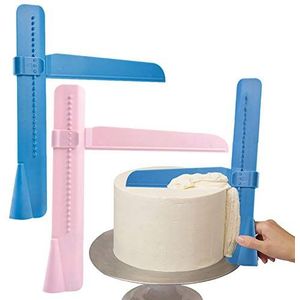 Taartschraper Voor Het Aanbrengen Van Suikerglazuur Op Cake - Instelbare Diy Bakken Decoreren Gereedschap Voor Taarten CrèMe Plastic, Taartspatel Fondant Glad Cakescraper 2 Stuks