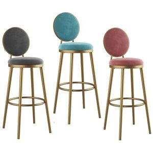 Barkrukken, Ronde Rugleuning Barstoelen, Goud Smeedijzeren Barkrukken Set Van 3, Geschikt For Keukens, Lounges, Bars, Kantoren, Enz (Size : 39x39x70cm, Color : Style2)