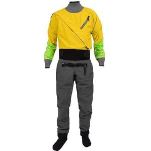 Droogpak Waterdicht En Ademend Heren Kajak Droogpak, Ritssluiting Aan De Voorkant Zeil Kajakuitrusting, Voor Peddelen, Vissen, Varen, Kanoën, Toeren, Zeilen,Yellow-M