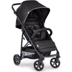Hauck 148372 Rapid 4 buggy tot 25 kg met ligstand vanaf geboorte, klein inklapbaar met één hand, in hoogte verstelbare duwstang, grote mand - zwart, 92 x 54 x 104 cm