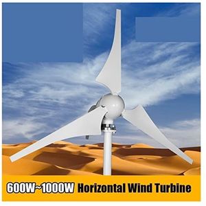 Windturbines, Windgenerator horizontale windturbine-generator 60 0W 800W 1000W Windgenerator met MPPT Controller 12V 24V Low Noise kleine windmolen(Turbine Only,48V,6)