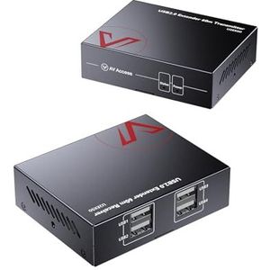 AV Access - High Speed 4-poorts USB-extender - Zwart - Tot 480Mbps, Ondersteunt 2 USB-webcamera's synchroon
