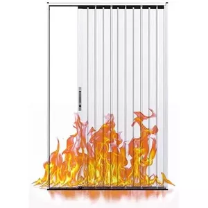 Vouwdeuren voor 80inch/ 203cm hoge opening, Niet-boren Accordeon binnendeur alternatieven met mat acrylglas, Aluminium Kast schuifdeur(B,23x80in(58.4x203.2cm