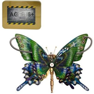JoyMate Butterfly 3D metalen puzzel voor volwassenen, steampunk mentale puzzel, modelbouwset, doe-het-zelf mechanische insectenpuzzel, handwerk, creatieve geschenken, 150 delen