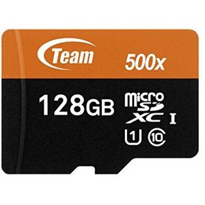 Team Group - Flashgeheugenkaart - 128 GB - UHS Klasse 1 - microSDXC - Zwart - Oranje