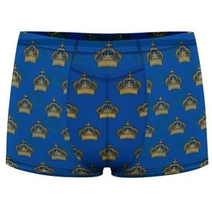 Golden Royal Crowns Boxershorts voor heren, sexy shorts, mesh boxers, ondergoed, ademende onderbroek, string