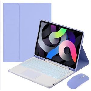 Toetsenbordhoes voor Samsung Galaxy Tab S11 Ultra 14.6'' 2025, 7-Kleuren Achtergrondverlichting, Magnetisch Afneembaar Draadloos Toetsenbord met S-Penhouder,Purper