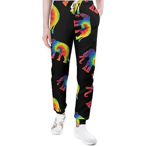 Tie Dye Olifant Joggingbroek voor Mannen Yoga Atletische Jogger Joggingbroek Trendy Lounge Jersey Broek 4XL