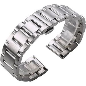 Rvs Horlogebandje Armbanden Mannen Hoge Kwaliteit Zilver Metaal 18 20 21 22 23 24mm Mode Vrouwen Horlogebanden Accessoires (Color : All brushed, Size : 18mm)