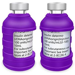 MEDMAX Insuline Via Fles Protector Case voor Diabetespatiënten, Siliconen Beschermhoes om uw insuline flacon te beschermen tegen breken, voor de meeste 10 ml insuline flacons, (Paars)