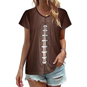 American Football Rugby Dames V-hals T-shirts Leuke Grafische Korte Mouw Casual Tee Tops S