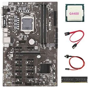 AMIUHOUN B250 BTC Mijnbouw Moederbord 12 PCIE16X Grafiek Kaart LGA1151 met G4400 CPU+DDR4 4G 2133 Mhz RAM+ Kabel+Schakelaar Kabel