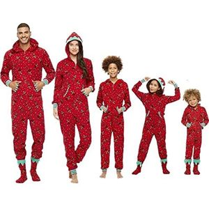 Familie Kerst Pyjama Bijpassende Sets Bijpassende Pjs voor Volwassenen Kinderen, Rood, L
