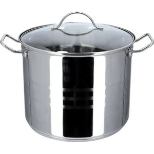 KADAX Kookpan, hoge pan met deksel, soeppan van roestvrij staal, veelzijdige pastapan, keukengerei voor alle warmtebronnen, vleespan, groentepan (11 liter)