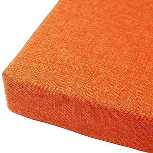 RAKTOV Verwijderbare bankkussen 2/3-zits meubels zitkussen hoge elasticiteit schuimkussen kussen bank zitkussen voor schoenen kussen keuken erker tuin, 100x40x5cm, oranje