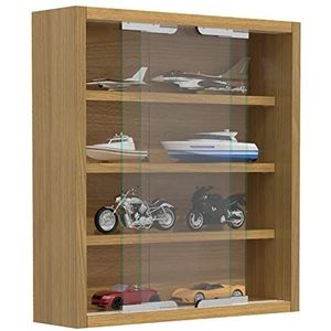 AgisaS - Vitrinekast - Wandmontage - 2 Schuifdeuren - Beuken Decor - Glas