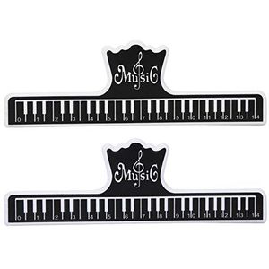 2Pcs Plastic Sheet Music Holders Page Marker Clips Piano Music Sheet Holder Musical Instrument Accessories(Black)