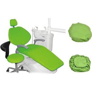 Volledige Tandheelkundige Stoeldekking, 4Pcs/Set Tattoo stoel beschermers, stretch spandex tandheelkundige stoel stoelhoes Elastische beschermhoes tandarts apparatuur(Green)