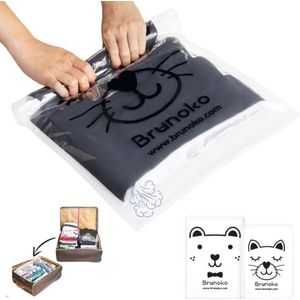 Kofferorganizer - Brunoko koffer-organizer, 8 compressiezakken voor reizen, ruimtebesparend voor bagage (4 grote en 4 middelgrote, oprolbaar)