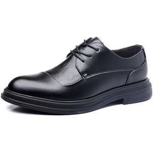 Herenoxfords, Nette Schoenen Voor Heren, Grote Maten Formele Zakelijke Casual Schoenen For Heren Met Puntige Neus En Veters Aan De Voorkant Van De Bruiloftsbruidegom (Color : zwart, Size : 44 EU)