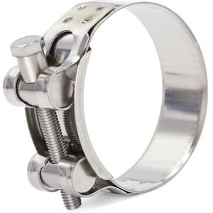 FamlTol 4 stuks uitlaatklem, motorfiets, 56-59 mm, turbineklem, roestvrij staal, metalen klem, geschikt voor uitlaataansluiting van auto en motorfiets