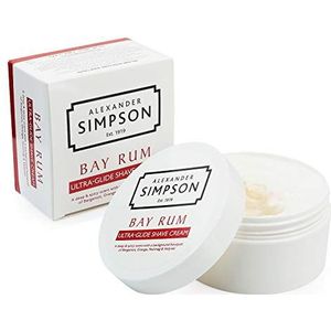 Simpsons Shaving Brushes Ultra-Glide Bay Rum Simpsons scheercrème, 180 ml, uniek, standaard