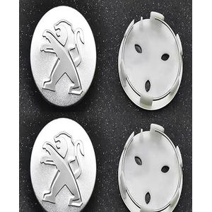 SJZZJMZ 4 stuks auto wielnaafdoppen voor Peugeot 107 2012 2013 2014 auto wielnaafdoppen vervangende wieldoppen wielnaafstickers C