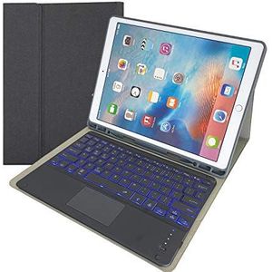Toetsenbordhoes voor iPad Pro 12,9-inch 2017/2015 (2e en 1e generatie) [Ingebouwde Potloodhouder] Magnetisch Draadloos Bluetooth Toetsenbord met Achtergrondverlichting en Touchpad,zwart