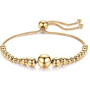 Bracciale in argento da donna, bracciale a sfera dal design alla moda in ARGENTO STERLING 925. Questo braccialetto da donna di dimensioni completamente regolabili è il regalo perfetto per le donne.