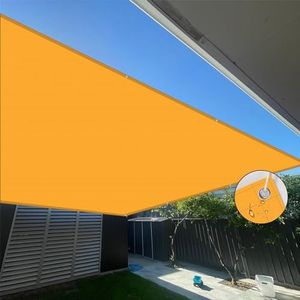 NAKAGSHI Zonnezeil, waterdicht, geel, 2 x 3 m, zonnezeil met rechthoekige ogen, uv-bescherming 95% voor tuin, balkon, terras, camping, outdoor