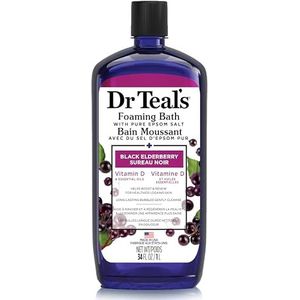 Dr Teal's Foaming Bath with Pure Epsom Salt, Black Elderberry with Vitamin D & Essential Oils, 34 fl oz