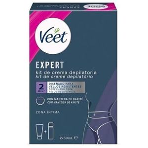 Veet Expert Ontharingscrème voor intieme zone, inclusief Multi-benefit schuim - 2 x 50 ml