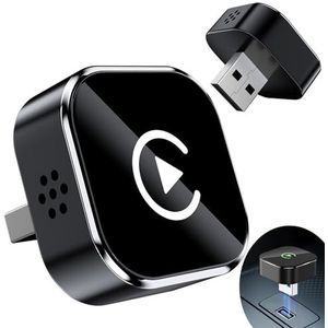 BIZOI Draadloze Carplay-adapter, Relativelk Wireless Carplay, Carplay draadloze adapter, Carplay Dongle, Plug and Play, voor bekabelde Carplay, Android Auto, GPS-navigatie, muziek, 600 auto-modellen