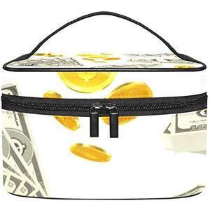 Draagbare Make-up Tas Reizen Cosmetische Zakken Voor Vrouwen Meisjes Rits Pouch Case Organizer Munten Geld Set Patroon, Meerkleurig, 22.5x15x13.8cm/8.9x5.9x5.4in