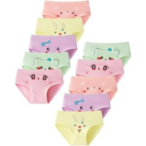 Charmi Meisjesonderbroeken, kinderondergoed, katoen, verpakking van 10 stuks, Schattig smiley-gezicht, 2-4 Jaar
