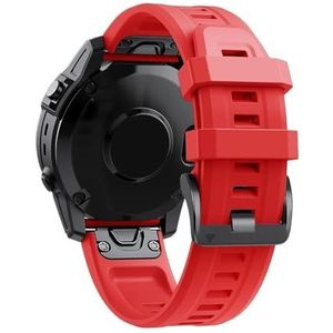QuickFit 20 mm horlogebanden geschikt for Garmin Fenix ​​7S Pro Solar / 6S 5S Plus siliconen band geschikt for Garmin Epix Pro / S70 42 mm/Descent Mk2S (Color : Red, Size : For Fenix 5S Plus)