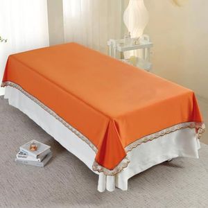 Orange(n),140x230cm,LDLCYCN Massagetafel Bed Laken Herbruikbare Massage Bed Cover Laken Spa Bed Cover Met Kant Zachte Comfortabele Matrashoes Voor Beauty Tattoo Beschermende Massage Bed Cover