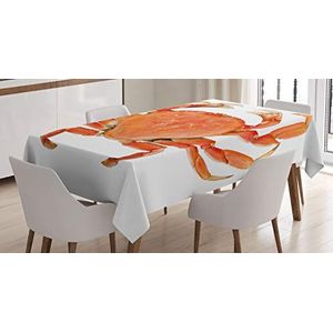 ABAKUHAUS krabben Tafelkleed, Gekookte Dungeness Crab, Eetkamer Keuken Rechthoekige tafelkleed, 140 x 200 cm, oranje Wit