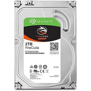 Seagate FireCuda, 2 TB, 3.5 Inch, Interne Solid State Hybrid Harde Schijf, Performance SSHD, SATA 6 Gb/s, Voor Gaming PC & Laptop (ST2000DXZ02)