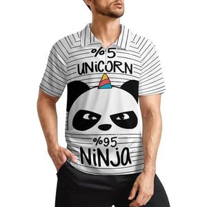 Nieuwe Panda Eenhoorn Heren Golf Polo Shirts Klassieke Fit Korte Mouw T-Shirt Gedrukt Casual Sportkleding Top M