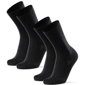 DANISH ENDURANCE Merino Wollen Linersok, Ultra-dun, Zeer Licht, Binnensok Tegen Blaren, voor Dames & Heren, 2-pack, Zwart, 43-47